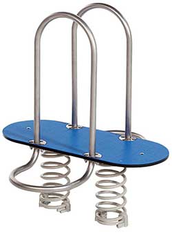 <b>Modèle 4 </b> <br> Ressort hélicoïdal Ø 18 mm <br> Surface amortissante : 13.01 m²