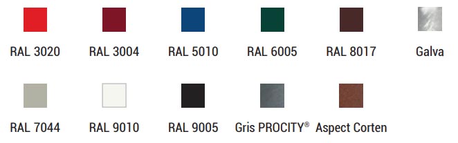 Coloris disponibles