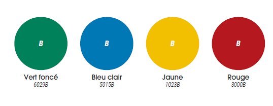Finitions standards<br>Autres coloris disponibles sur demande (voir nuancier en pièce jointe)