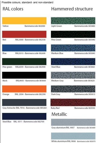 Couleurs disponibles (à valider lors de la commande)