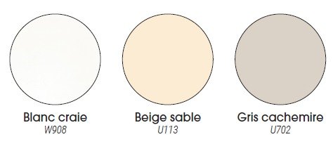 Couleurs plateau standards<br>Autres coloris disponibles sur demande