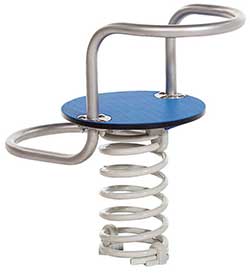 <b>Modèle 1 </b> <br> Ressort hélicoïdal Ø 20 mm <br> Surface amortissante : 5.45 m²