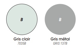 Coloris piétement standards<br>Autres coloris disponibles sur demande