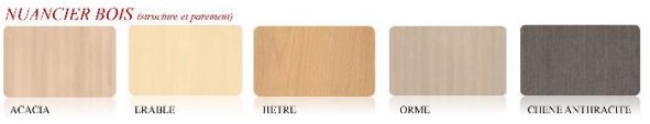 Coloris panneau : Acacia, Erable, Hêtre, Orme ou Chêne anthracite