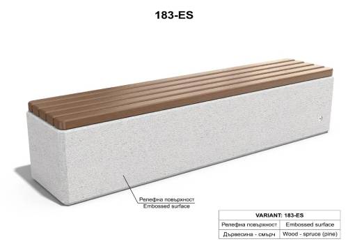 ES: Assise en bois épicéa, agrégat en relief