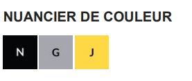 Couleurs principales : Noir, Gris, Jaune