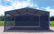 Abri bi-pente en kit - 8x10x3,35m bardage 2 pignons + 1 long pan