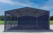 Abri bi-pente en kit - 8x15x3,35m - badage 2 pignons + 1 long pan bas