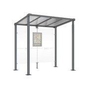 Abri bus acier toiture anti-uv