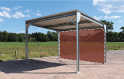 Abri de voiture monopente en kit - 4x5x3,4m + 1 bardage long pan bas