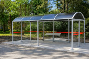 Abri espace fumeur - Longueur jusqu'à 7,5 m et + - Largeur 1,6 m/2,5m - Toiture arrondie