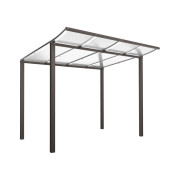Abri vélos profilés aluminium - L.2500 mm - P. 2000 ou 3400 mm - A sceller ou sur platines