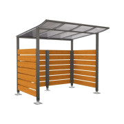 Abri vélos avec bardage en stratifié compact - ? sceller ou sur platines