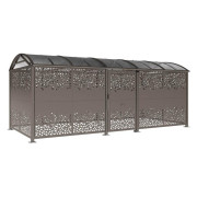 Abri vélos sécurisé avec tôle décorative - 12 places - largeur 2646 mm