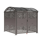 Abri vélos sécurisé avec tôle décorative - 6 places - largeur 2520 mm