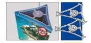 Affichage suspendu triangle pour magasin