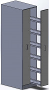 Armoire à glissières verticales pour laboratoire