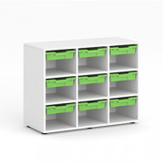 Armoire scolaire a 9 casiers et 9 bacs