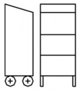 Armoire pupitre mobile 2 portes 