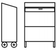 Armoire pupitre mobile inox