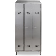 Armoire vestiaire inox - 3 portes - L 910 x P 400 x H 2000 mm