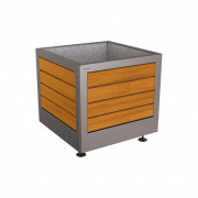 Bac à palmier en acier et bois