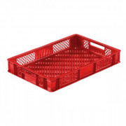 Bac maraicher plastique parois ajourées - 600 x 400 mm - Rouge - Volume : 15 à 80 L