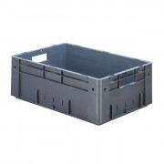 Bac empilable Euronorm plastique - Fond et côtés pleins - Poignées ouvertes - 39 à 81 L - 600 x 400 mm - Coloris au choix