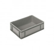 Bac Euronorm empilable - Parois et fond fermés - Poignées fermées - 11 à 31 L - 400 x 300 mm - Gris