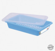 Bac plat HACCP 3L avec couvercle et grille