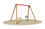 Balançoire en bois 2 sièges