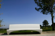 Banc béton avec dossier pour parcs