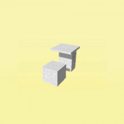 Ensemble table cube béton gris clair
