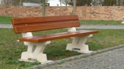 Banc béton imitation bois 