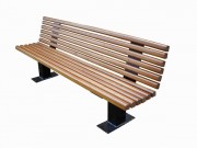 Banc bois pieds acier