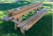 Banc double en bois avec dossier