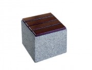 Banc en béton gris granite Kube M