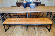 Banc en cuir et métal - 1 à 3,5 places - Longueur 80 à 180 cm