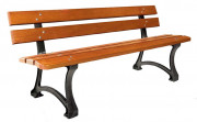 Banc bois exotique et fonte 