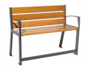 Banc jardin pour personnes âgées - avec accoudoirs - sur platines
