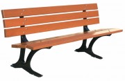 Banc pieds fonte lames bois