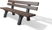 Banc plastique recyclé 2m - 5 lames