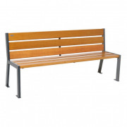 Banc public acier et bois - L 1200 mm ou 1800 mm