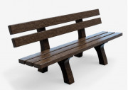 Banc public en plastique recyclé 2000mm