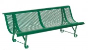 Banc public en tôle grillagée