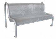 Banc public tubulaire métallique avec dossier - 1550 mm