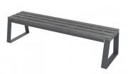 Banc sans dossier en plastique recyclé - 3 places - L1800 x P.535 x H.410 mm