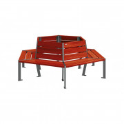 Banc tour d’arbre en acier et bois - ?1000 ou ?2000 mm - Sur platines