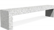 Banc urbain en béton fibré - L. 211 cm x l. 36 cm x H. 45 cm - avec ou sans assise en bois