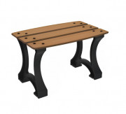 Banquette en acier et compact HPL – 1 place - Effet lames - Structure anthracite - L.700 x P.450 x H.425 mm - Coloris au choix